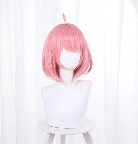 زي أنيا فورجر التنكري لأكاديمية عدن، شعر مستعار قصير وردي متضمن للأطفال والبنات، زي الرسوم المتحركة لأداء المسرح #5