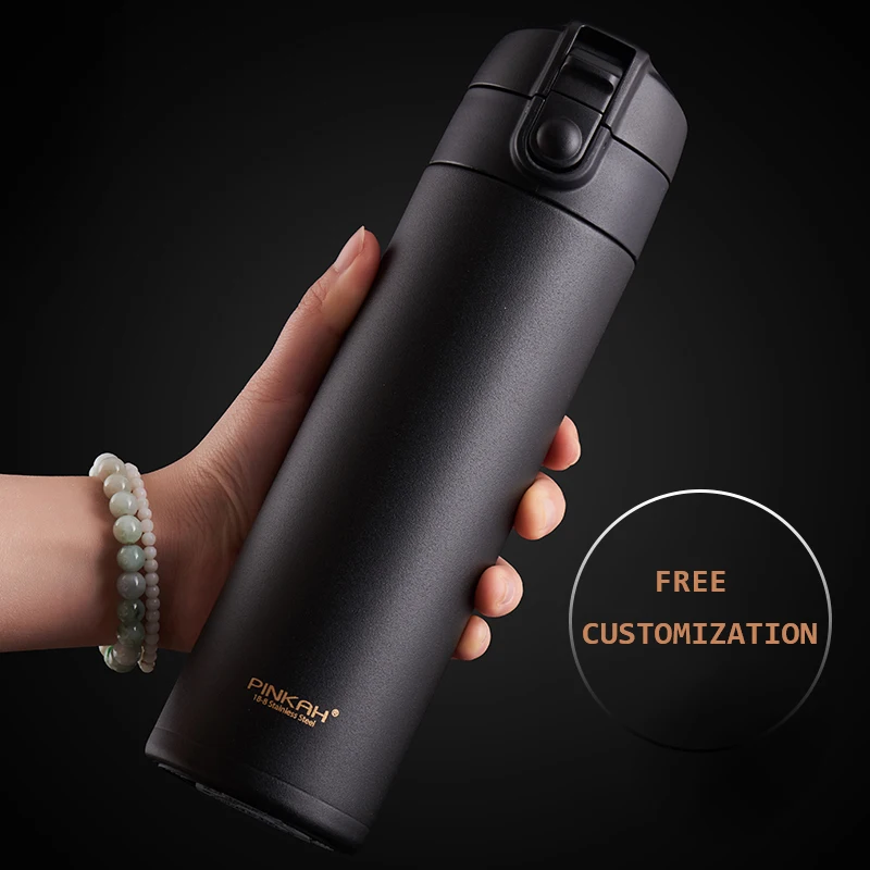 Pinkah Thermos 510ml Leak-proof Stainless Steel Vacuum Flasks Coffee Tea Milk Travel Mug Thermo Bottle Gifts Thermo cup For Car