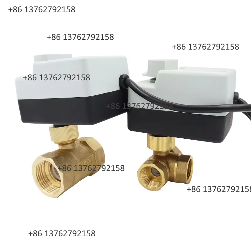 Brass Motorized Ball Valve AC220V 3-Wire Two Control Actuator 2/3 Way DN15 DN20 DN25 DN32 DN40 Manual Switch Industrial Valve