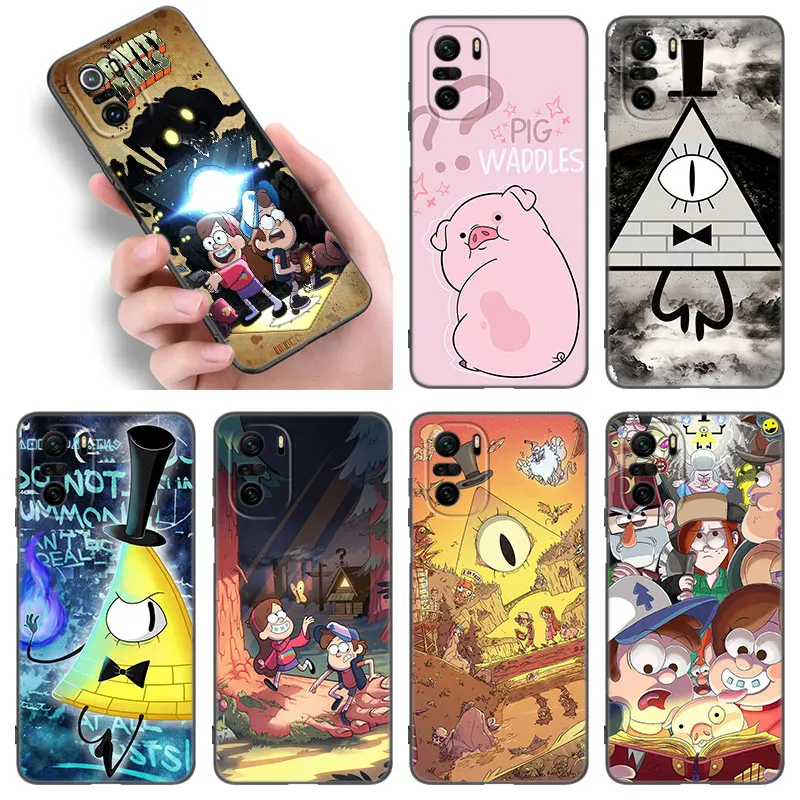 Gravity Falls Anime Black Silicone Phone Case For Xiaomi POCO X3 X4 NFC F4 GT F5 F6 M3 M4 M6 X5 X6 Pro 5G M5 C55 C65