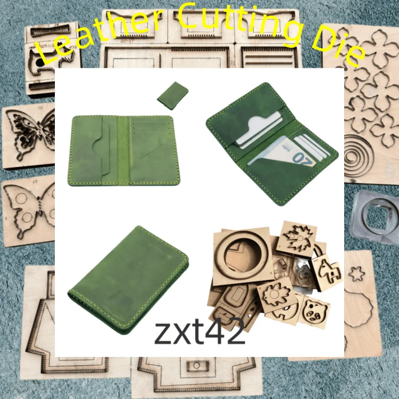 ZXT042 Leather Wooden Cutting Mold For Vertical Two Fold Wallet Pouch, Manual Hand Punch DIY Leather Craft Tool