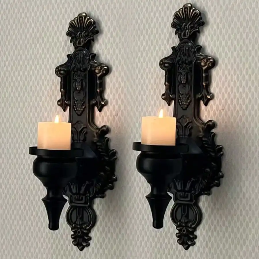 Elegant Metal Candle Holder With Fine Workmanship. Creates Warm Romantic Ambiance For Home, Dining Room And Parties.