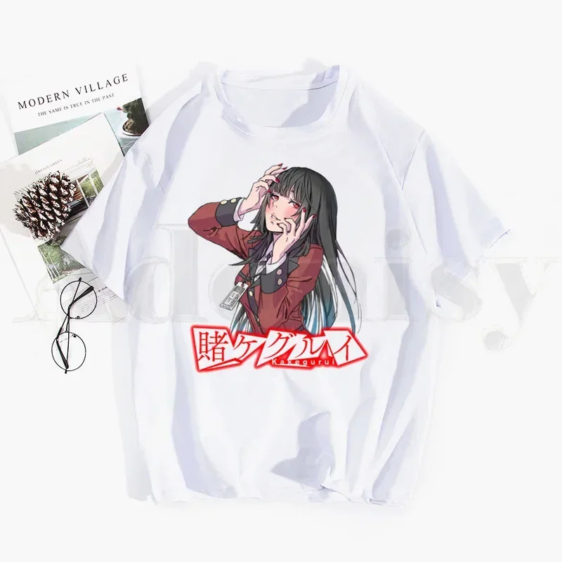 Anime Kakegurui Yumeko Jabami Japanese School Tshirt Hip Hop Girl Top Tees Harajuku Tshirts Men Fashion Summer T-shirts