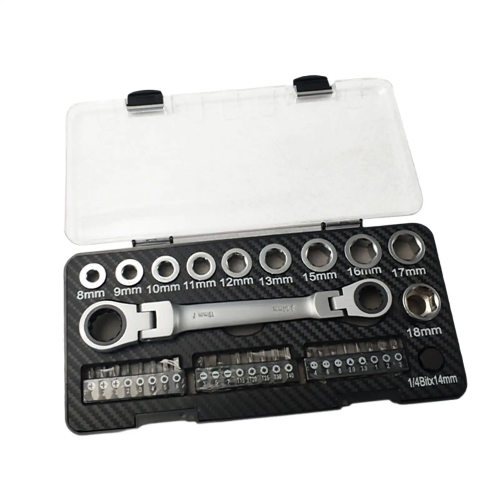 

36Pcs Ratcheting Combination Wrench Kit Accessories 14mm & 19mm Wrench