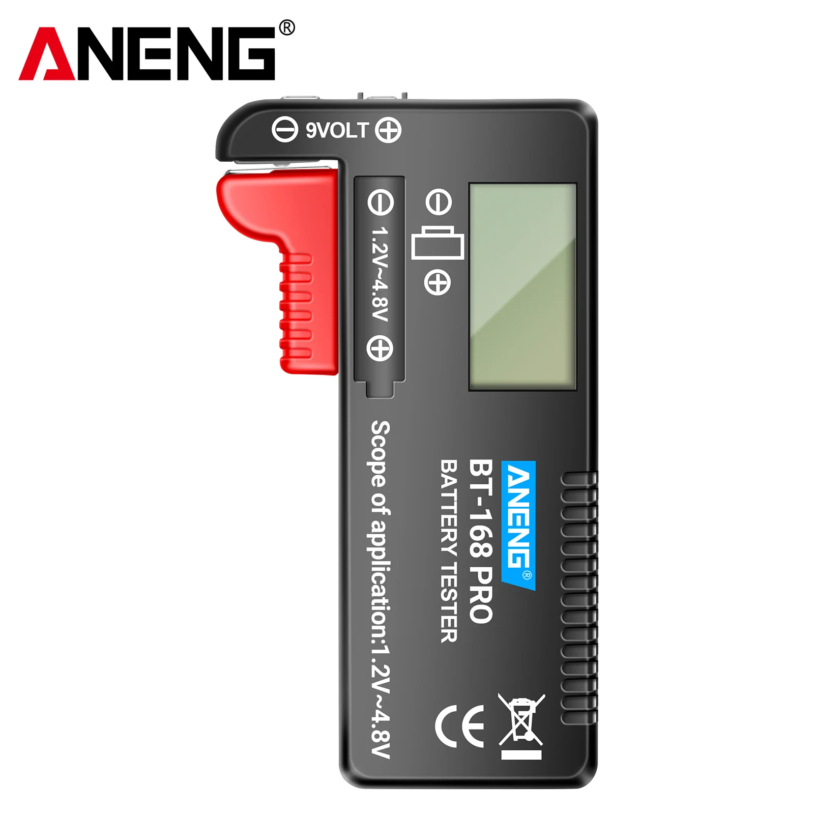 ANENG BT-168 PRO Universal Battery Tester LCD Display 1.2V-4.8V For AA AAA 9V Lithium Button Cell Portable Voltage Detector Tool
