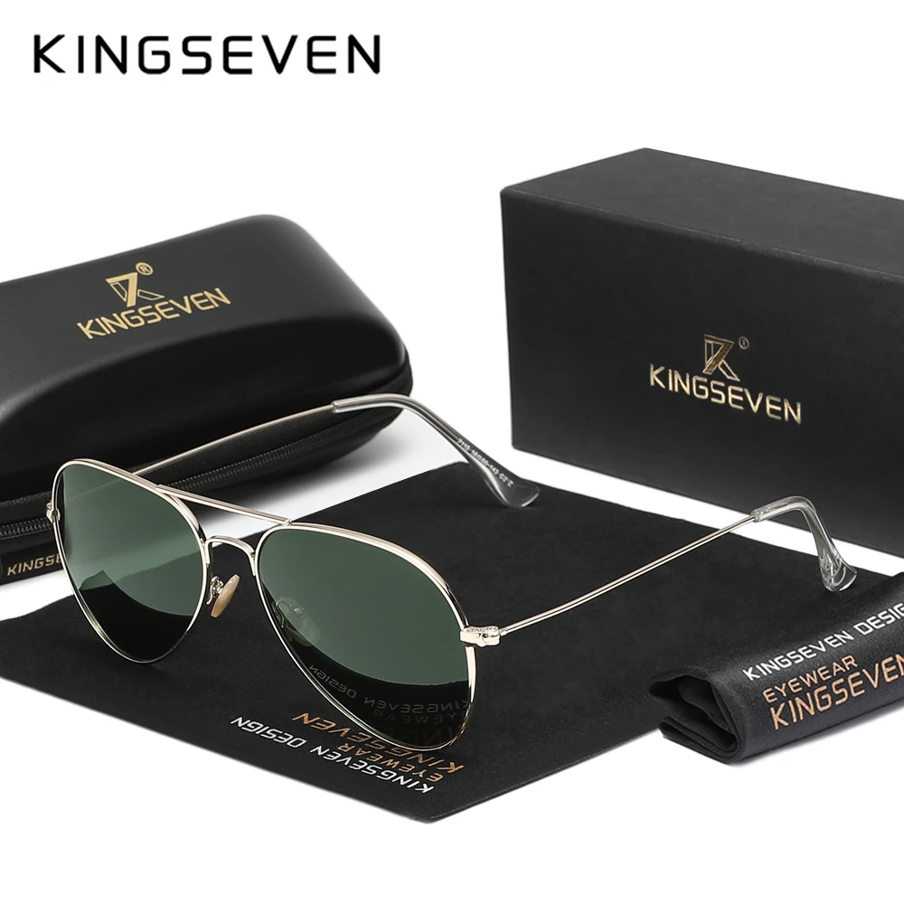 

KINGSEVEN солнцезащитные очки из пилота из сплава, поляризационные UV400, антибликовые очки Parsnip, женские роскошные очки в стиле ретро