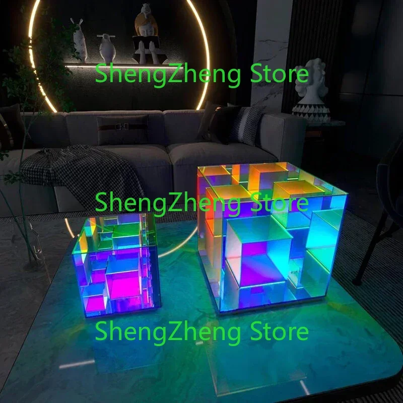 

Noxu Musu Cube Table Lmap Led Colored Acrylic Table Lamps For Living Room Bedroom Nordic Home Decor Light Night Bedside Lamp