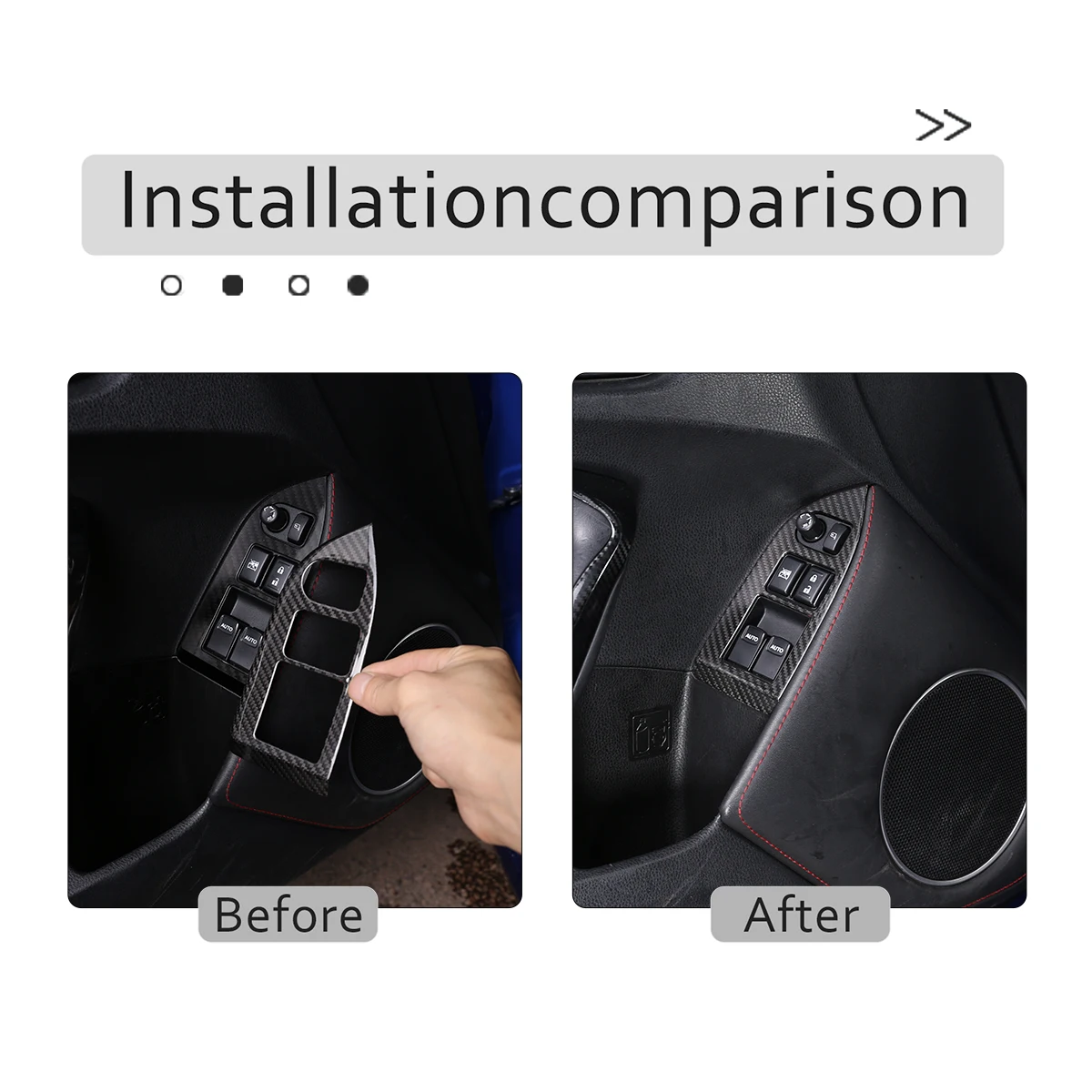2012-2020 Real Carbon Fiber Car Inner Door Window Glass Lifting Frame Trim Sticker Car For Toyota 86/Subaru BRZ Accessories