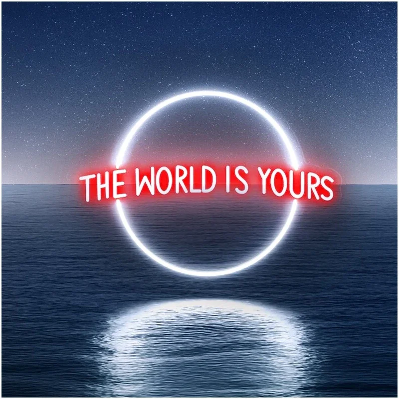 The World Is Yours Led Neon Sign Custom Neon Sign, Game Room Neon Sign Bedroom Wedding Gift Custom Wedding Decor Home Decor