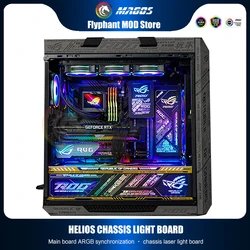 MOD PC Case Panel RGB Lighting Board Backplate For Asus ROG Strix Helios Case,Support M/B SYNC,5V ARGB UV Mirror Customization