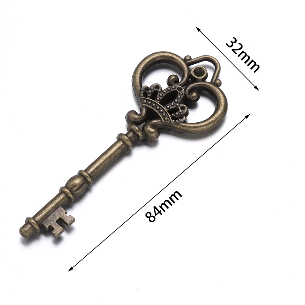 10pcs/lot Alloy Key Pendant Retro Antique Bronze Vintage Key Pendants For DIY Jewelry Making Bracelet Necklace Decor Gifts