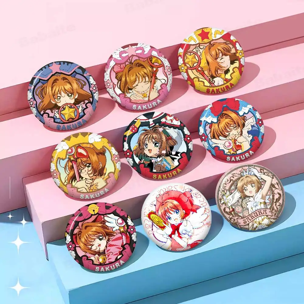 Magical Girl Anime C-Cardcaptor S-Sakura 58mm Animals Funny Brooches Badge Backpack Clothes Gift Accessory