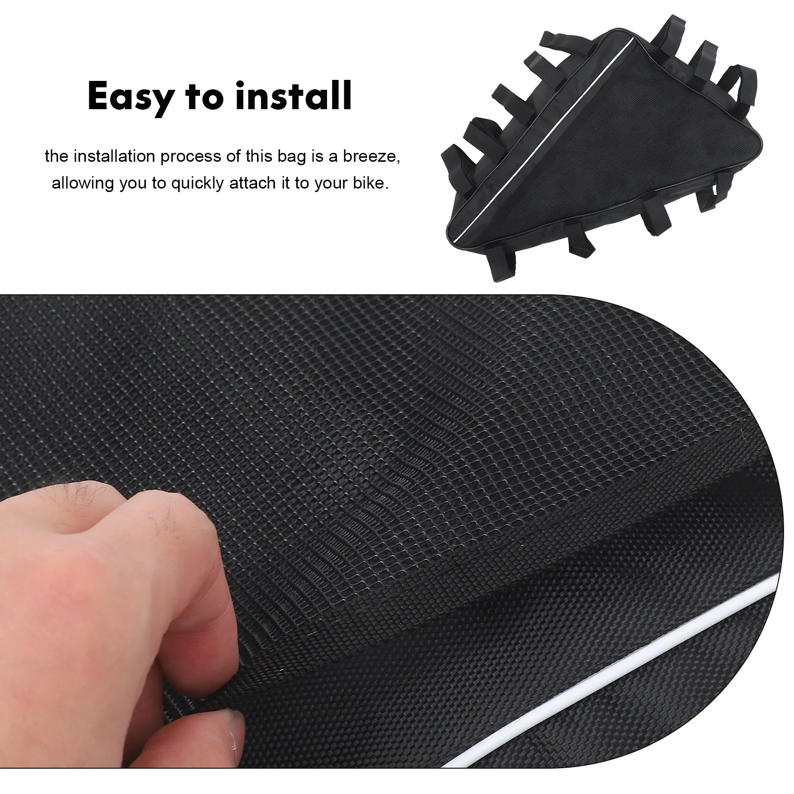 

Triangle Bag Large Capacity 49x41x30x11 Weather Resistant Oxford Cloth Bike Frame Pouch Triangle Cycling Bag for Fork Top Tube