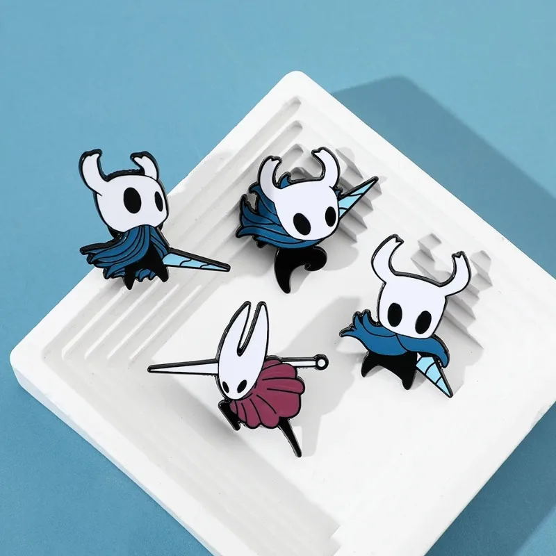 4pcs Set Hollow Knight Enamel Pins Cute Cartoon Metal Brooch Game Jewelry Badges for Backpack Pins Accessories Gifts for Friends