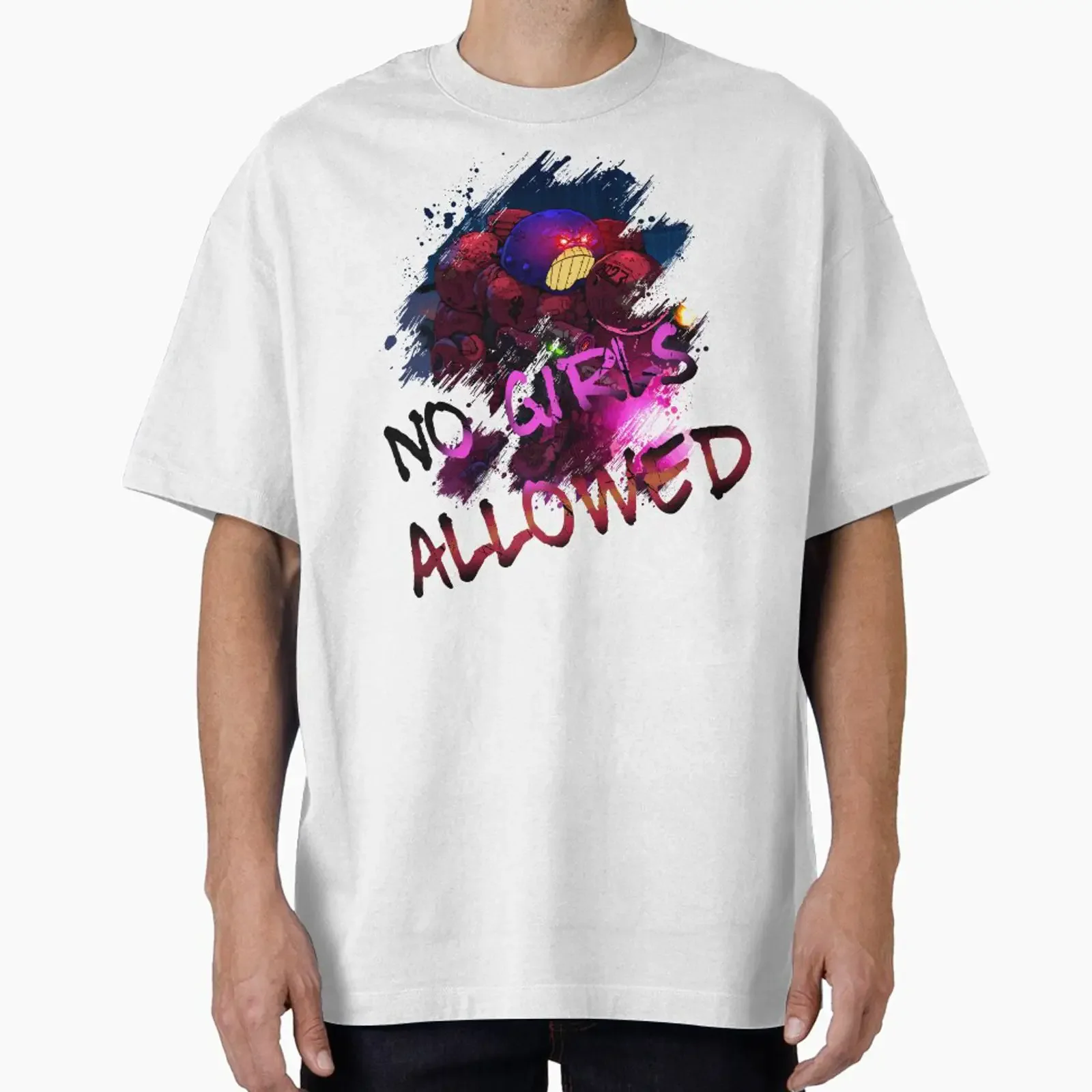 No Girls Allowed Oversized T Shirt vintage Washed Stylish homme Top For Everyday Wear fashion Versatile graphic Casual Soft