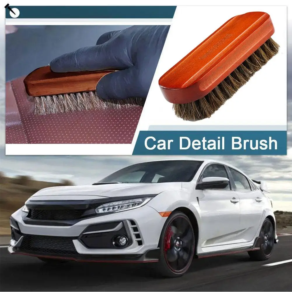 Spazzola in legno di crine di cavallo per la pulizia del tetto del cruscotto-spazzola per i dettagli dell'auto per la lucidatura, la lucidatura e la manutenzione dell'autolavaggio Premium