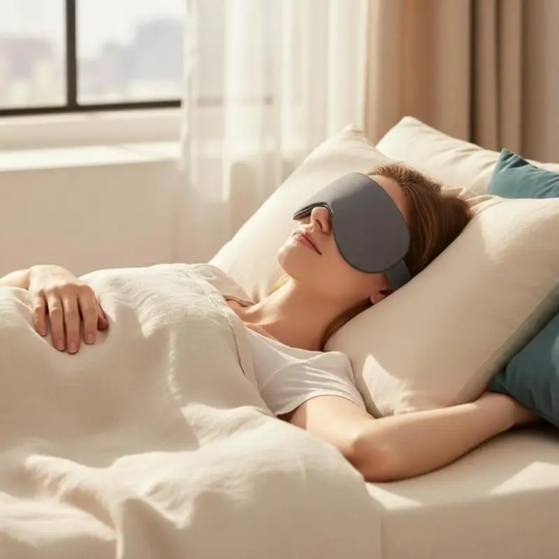Ice Silk Eye Mask Adjustable Warm Cool Dual Use Breathable Sleep Mask For Travel And Comfortable Light Blocking