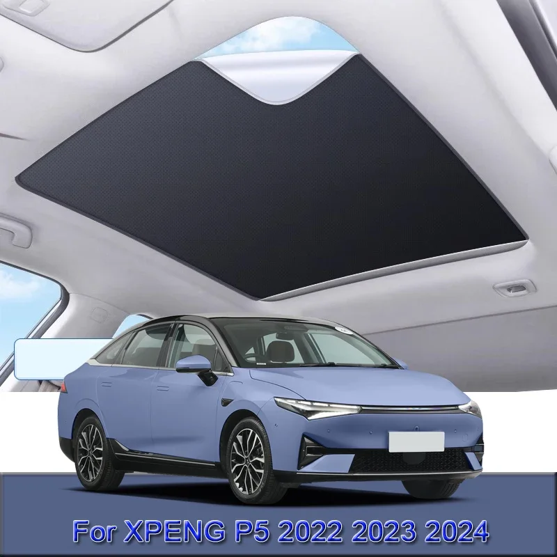 

For XPENG P5 2022 2023 2024 2025 Car Electrostatic Adsorption Sunroof Sunshade Heat Insulation Skylight Sticker Auto Accessory