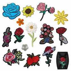 Hot melt adesivo stiratura ricamo pianta fiore modello tessuto patch fai da te sewable abbigliamento decorativo patch patch