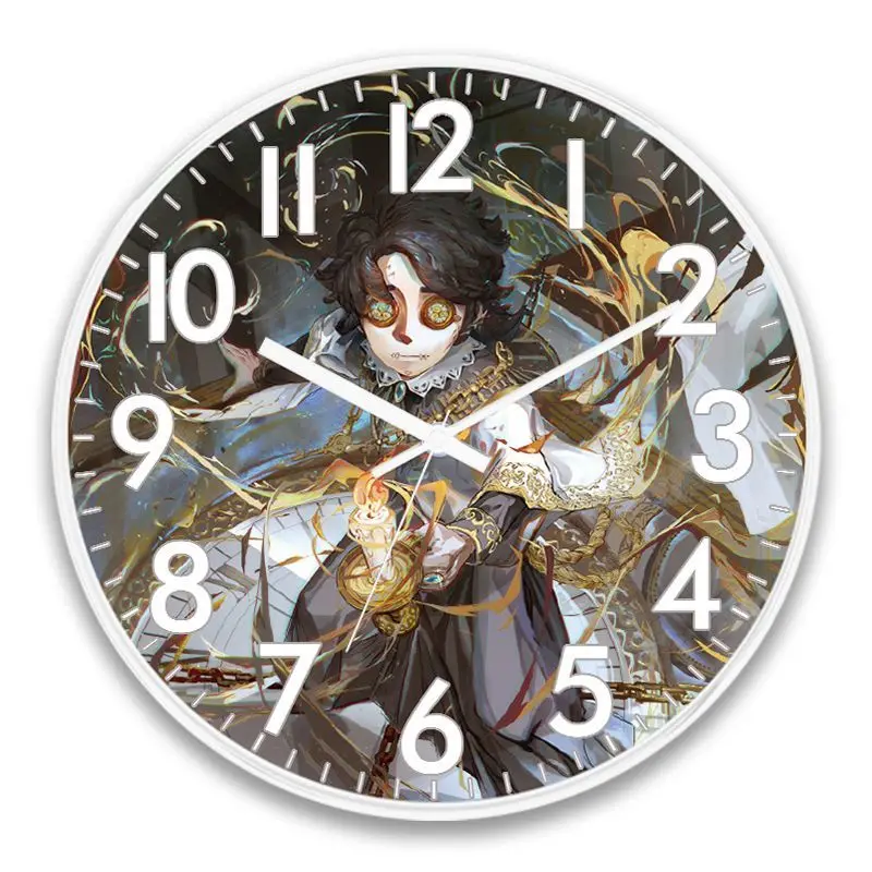 ساعة حائط كوارتز مطبوعة إبداعية عالية الجودة من Identity V Gardener مع أيدي صامتة لديكور المنزل في غرفة النوم #6