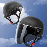 Medio casco para adulto con gafas para moto y bicicleta: diseño de dibujos animados, certificado 3C para hombres y mujeres.