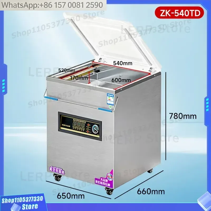 540TD Stainless Steel Food Vacuum Sealer for Household & Commercial Use Seafood & Vegetables Energy Saving