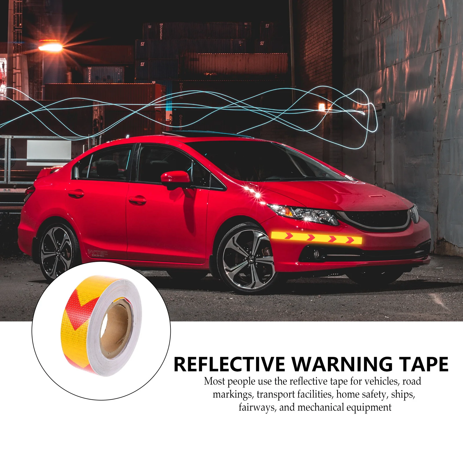 1 Roll Fluorescent Reflective Tape Waterproof Hexagonal Safety Warning Strip For Vehicles Road Markings Marine