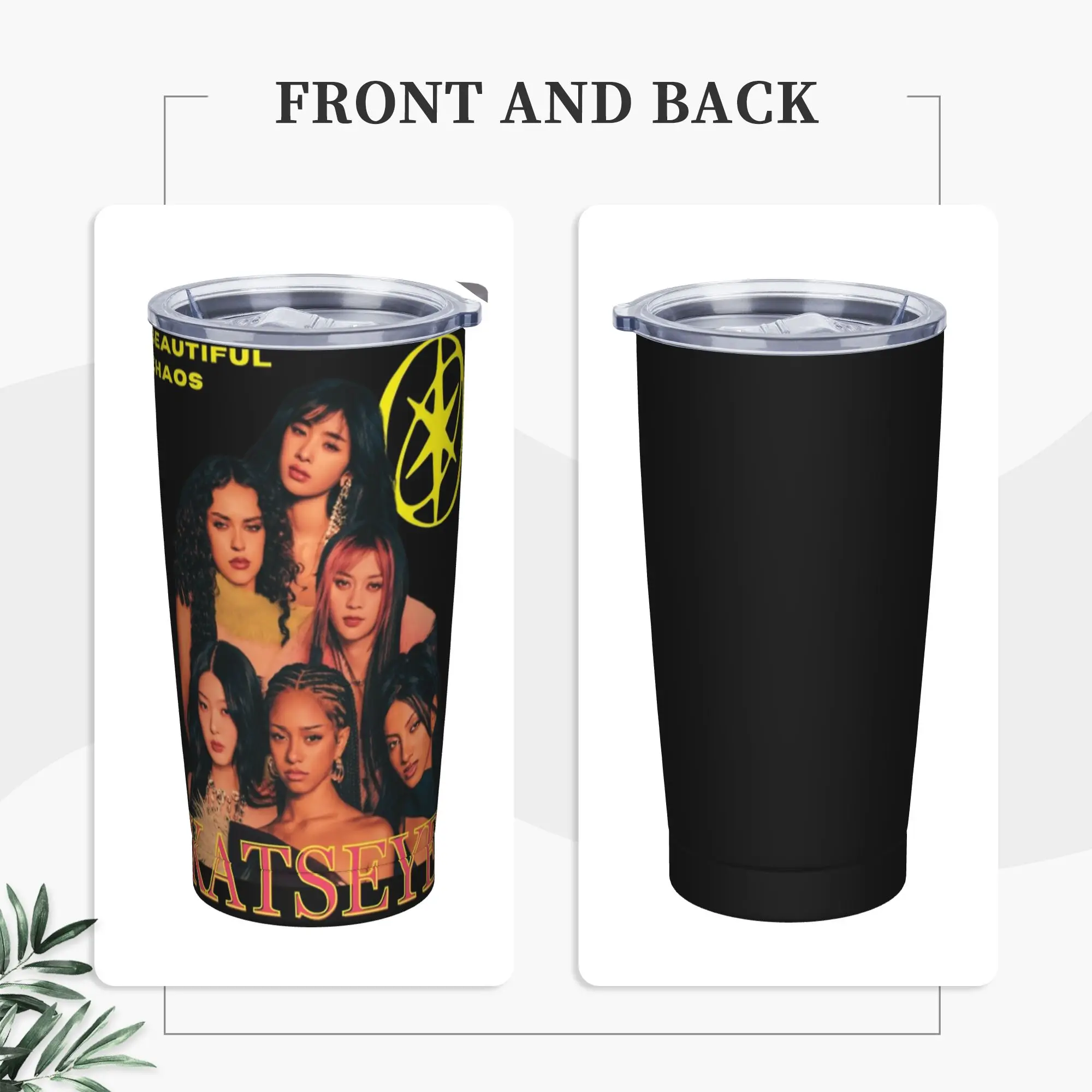 Stainless Steel Tumbler  Katseye Beautiful Chaos Kpop Thermal Cups  Heat Preservation Cold Drink Car Mugs Camping Water Bottle