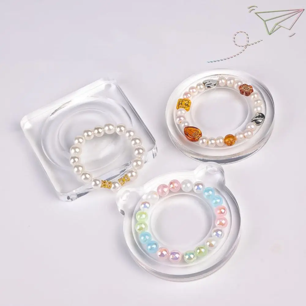 

Acrylic Jewelry Tray Multiple Grooves Crafting Beading Board Bear Shape Storage Compartments Jewelry Making Mat