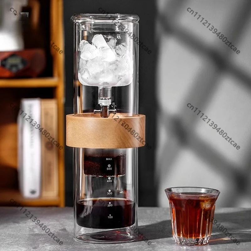 600ml Glass Slow Drip Cold Brew Coffee Maker with Filter Paper, Precise Iced Coffee Dripper Pot for Home & Outdoor Use