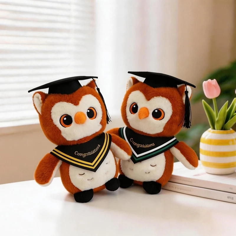 

23CM Graduation Gift Doctor Owl Plush Toy Cute Stuffed Animal Toy Doll Soft Cartoon Pillow Graduate Plush Dolls