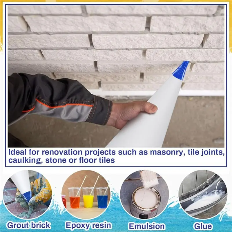 ABZC-6Pcs Mortar Bags With Molded Tear Resistantpuncture Proof Pipe Cement Bags For Tile Installation Work