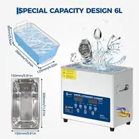 Tacleekii 6L 10L 15L 22L 30L Commercial Ultrasonic Cleaner with Heater 40kHz Portable Washing Machine Professional Stainless Steel Machine with Digital Timer & 3 Cleaning Modes for Jewelry Watches Glasses 5