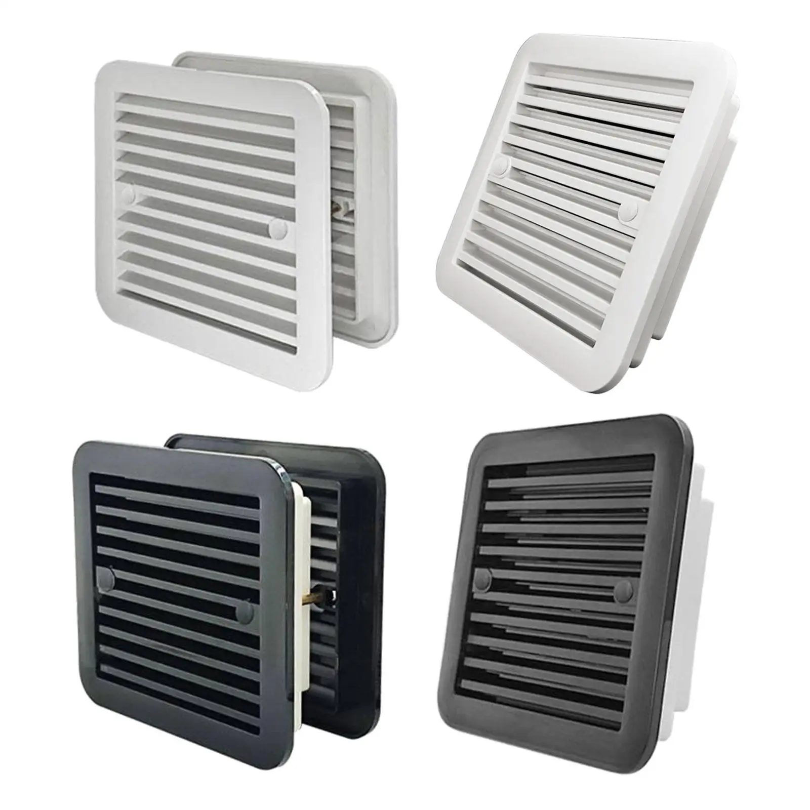 Generic Side Exhaust Outlet Rainproof Design Dustproof Shutters Vent Air Ventilation Window for Van RV Motorhome Caravans