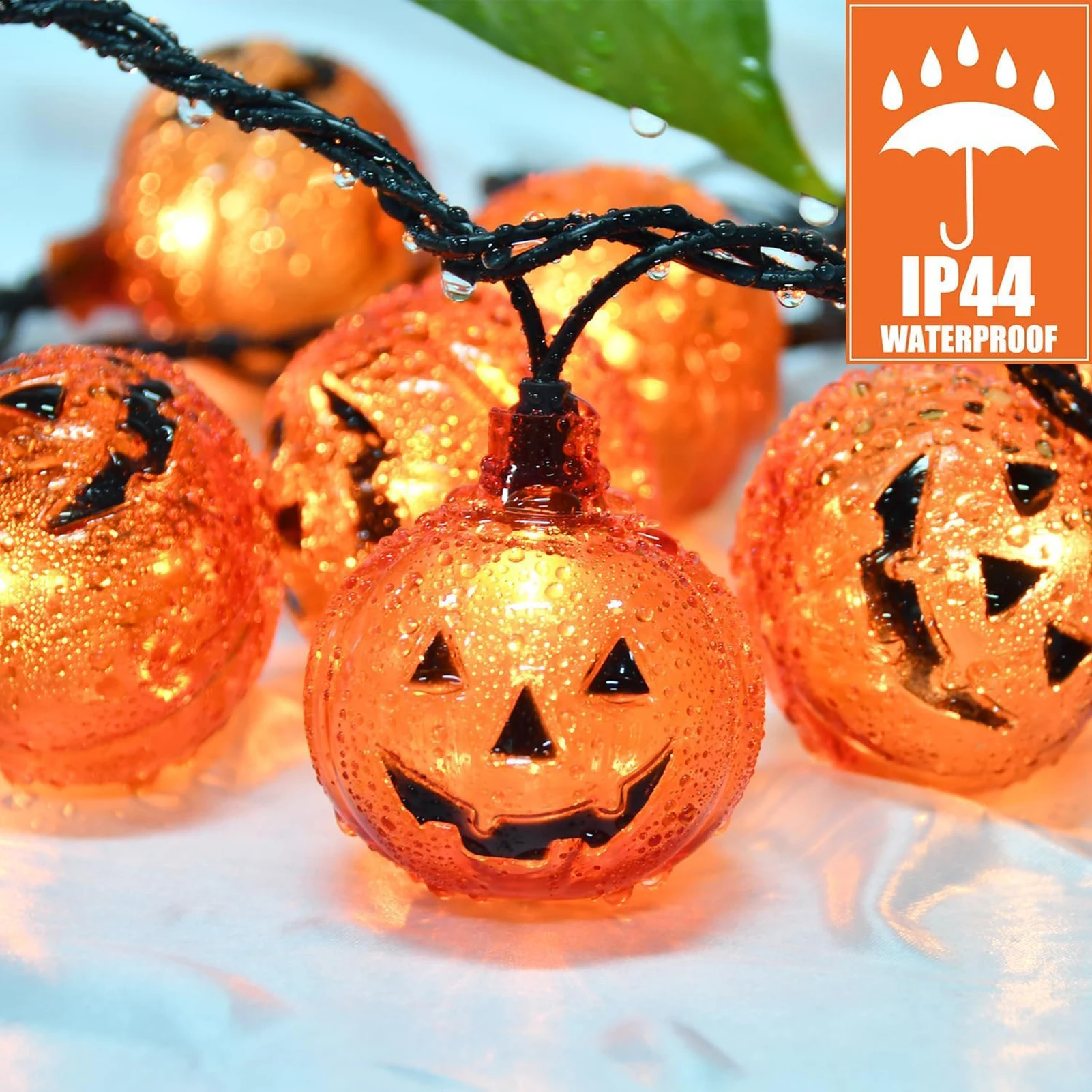 All Saints' Day 8.5FT Pumpkin String Lights with 10 Smiling Jack O Lantern Pumpkin Lights Party Lights for Outdoors & Indoors Ya