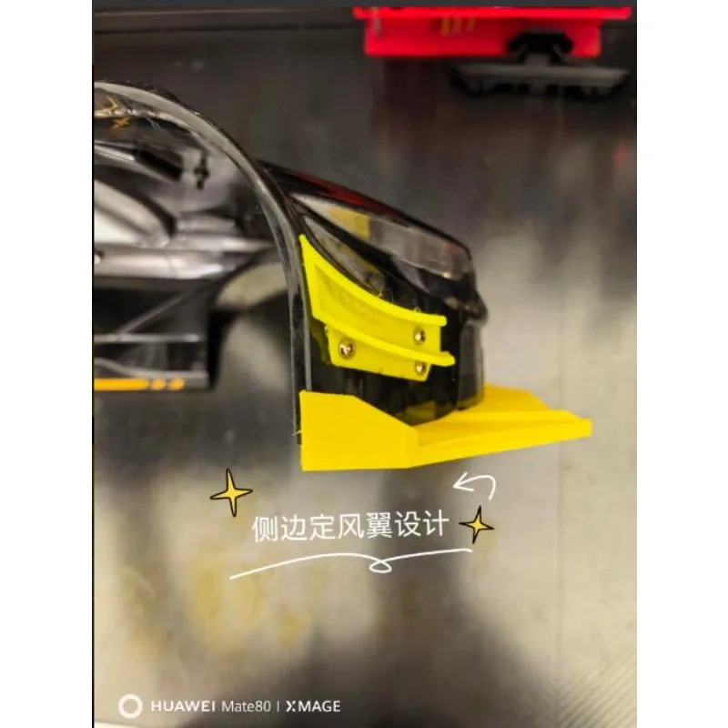 For 1:8 KKPIT ZQR Front Lip Wind Splitter With Side Winglet, 3D Printed TPU,Direct Replace OEM PC Bumper RC Touring Parts