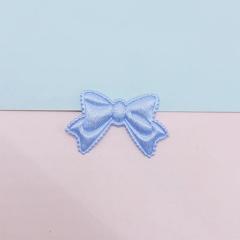100 Stück Satin-Stoff-Herzschleifen, gepolsterte Applikationen zum Aufnähen, für Kleidung, Hüte, Haarnadeln, als Schmuckelemente und für DIY-Bastelarbeiten. – Detail 15