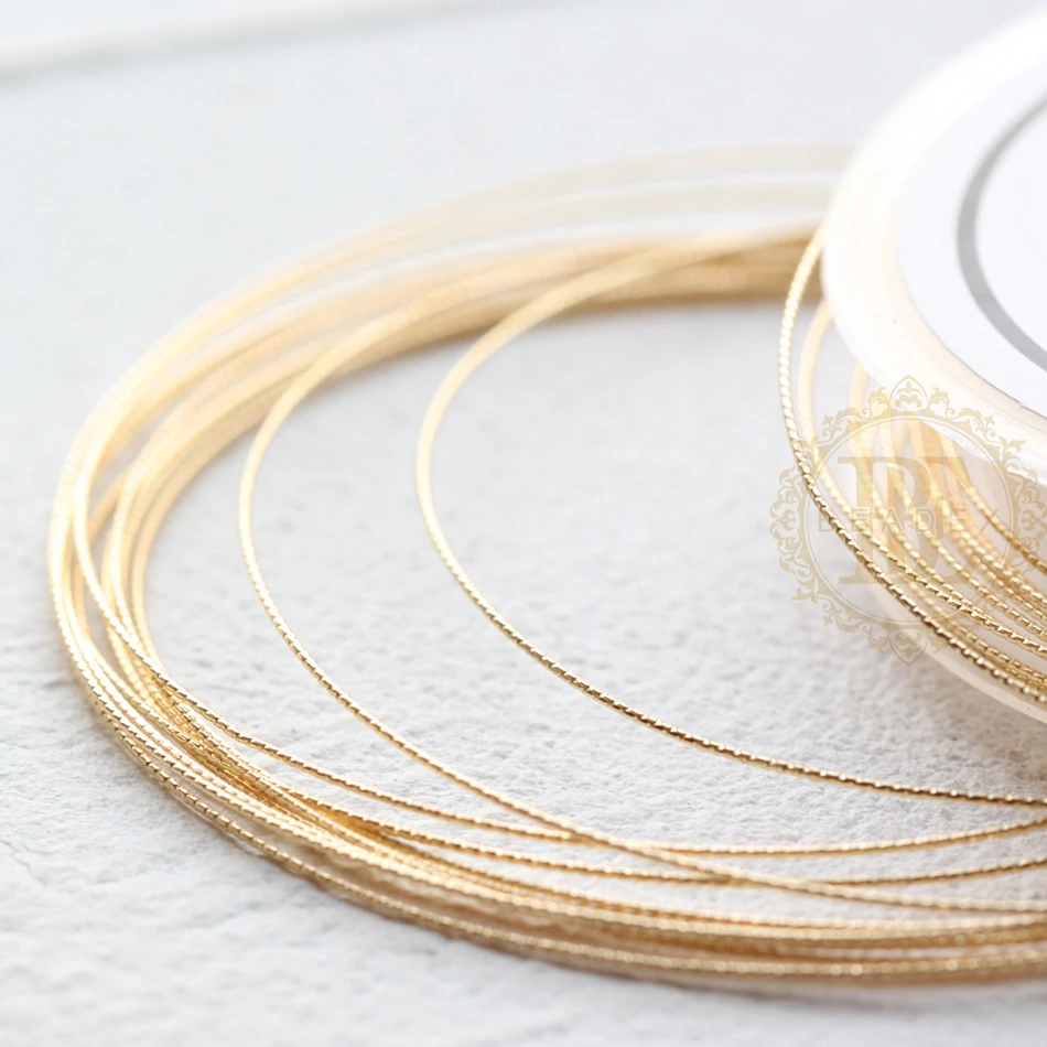 Non-Tarnish Half-Hard Gold Color Brass Wrapping Wire - Textured Round Wire