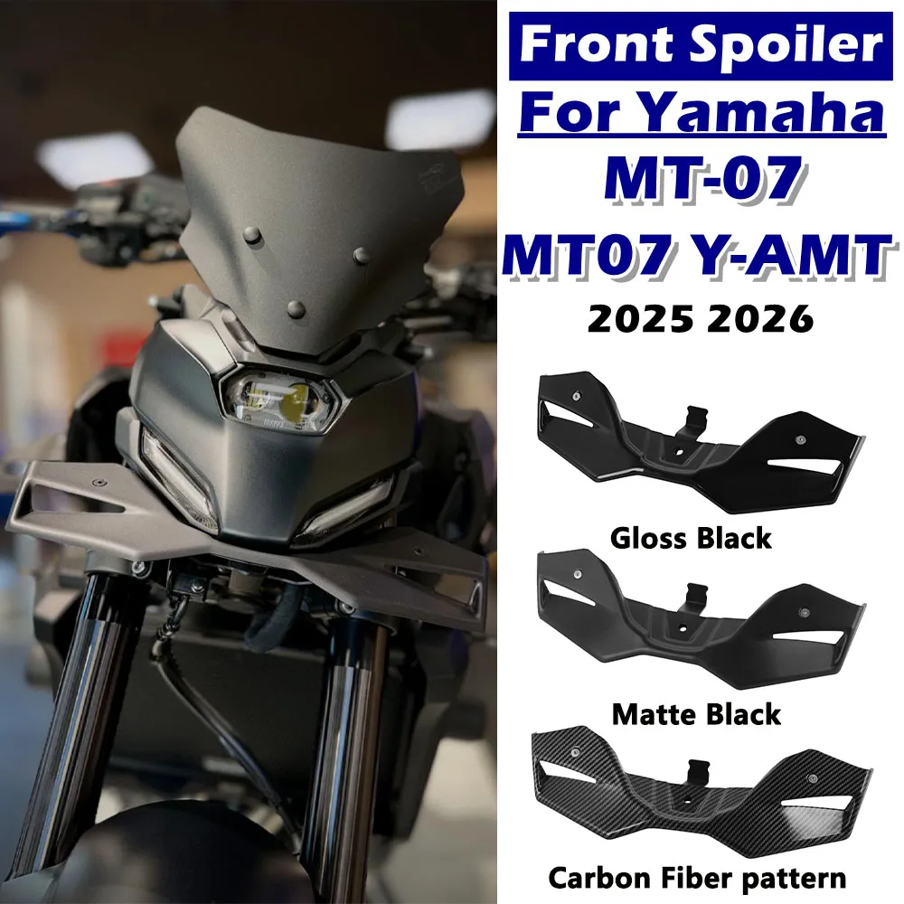 

For Yamaha MT 07 MT-07 MT07 Y-AMT 2025 2026 Front Spoiler Downforce Winglets Fairing Motorcycle Beak Nose Cone Extension Cowl