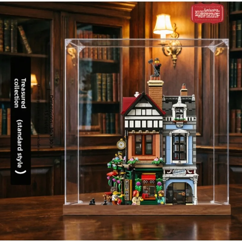 Suitable for LEGO 10350 retro British street corner building block figure storage box dust cover to give toys a warm little home