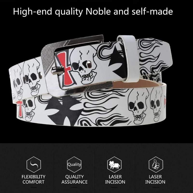 Vrouwen Taille Riem Schedelprint Mannen Riem Cool Punk-stijl Tailleband Mannen Cowboy Riemen Dropsale