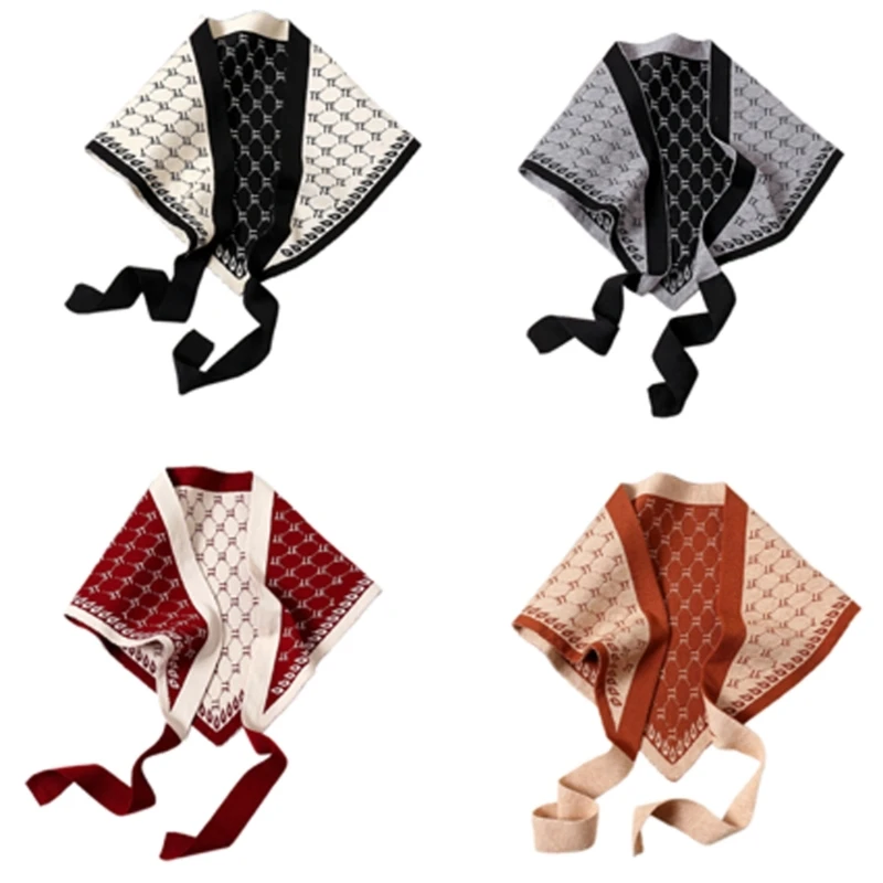 Elegant Knitted Scarf False Collar Shawl For Women Wrap Bandana Collar Scarf