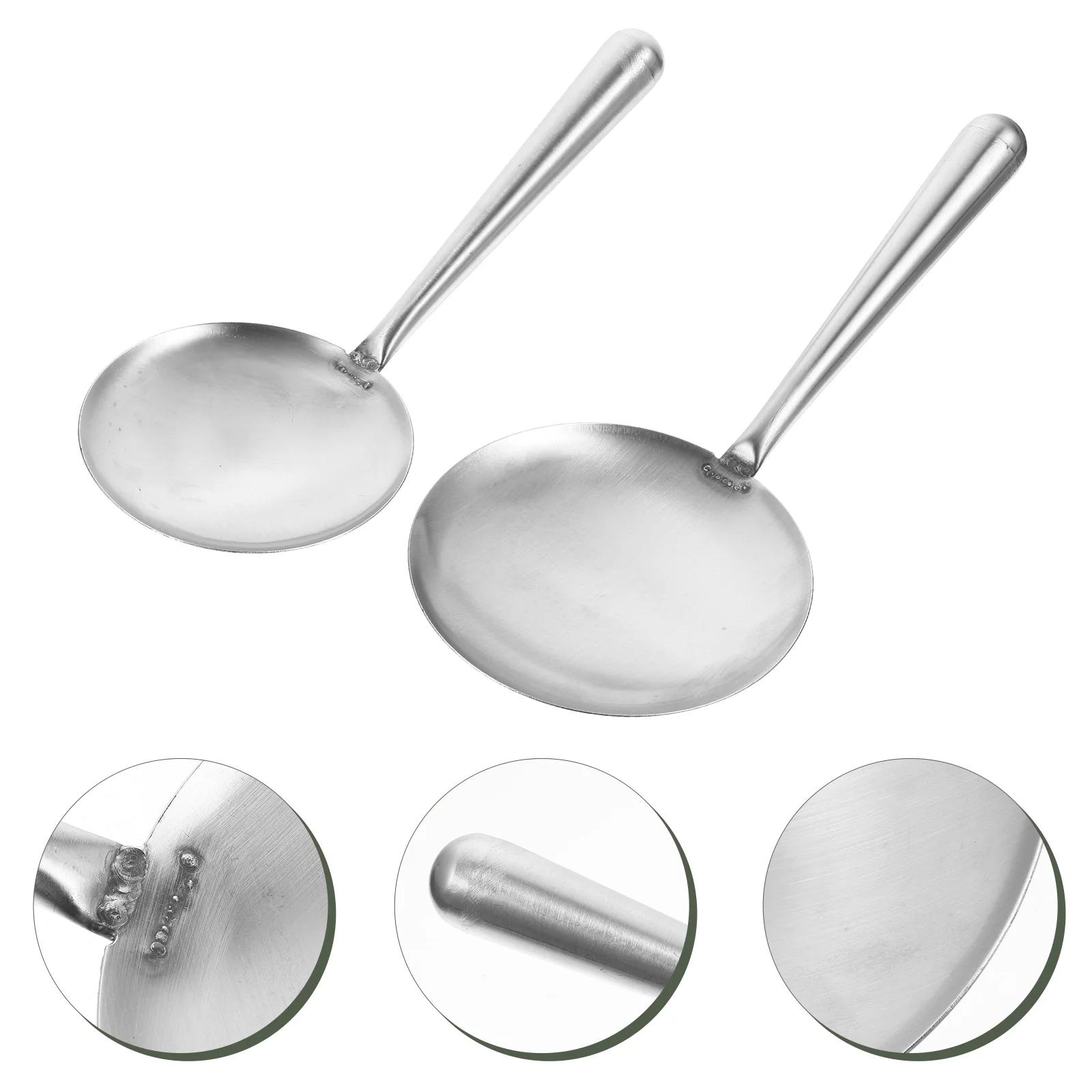 

2 Pcs Rice Cooker Tofu Brain Soup Ladle Colander Spoon Strainer 201 Stainless Steel Stirring Spoons Metal