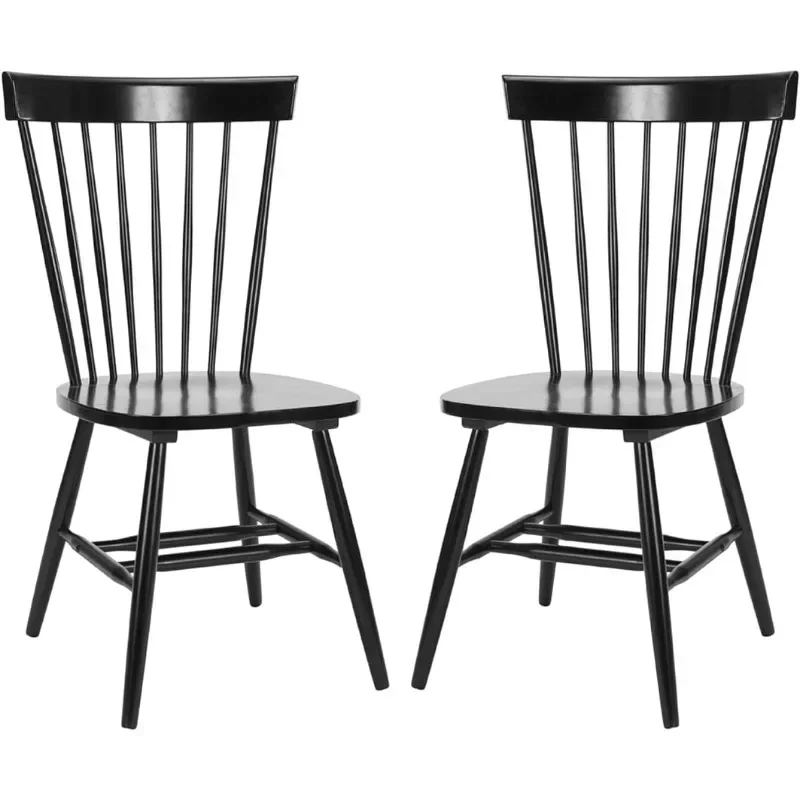 Safavieh American Homes Collection Parker Country Farmhouse Wood Black Spindle Side Chair (Set of 2)，