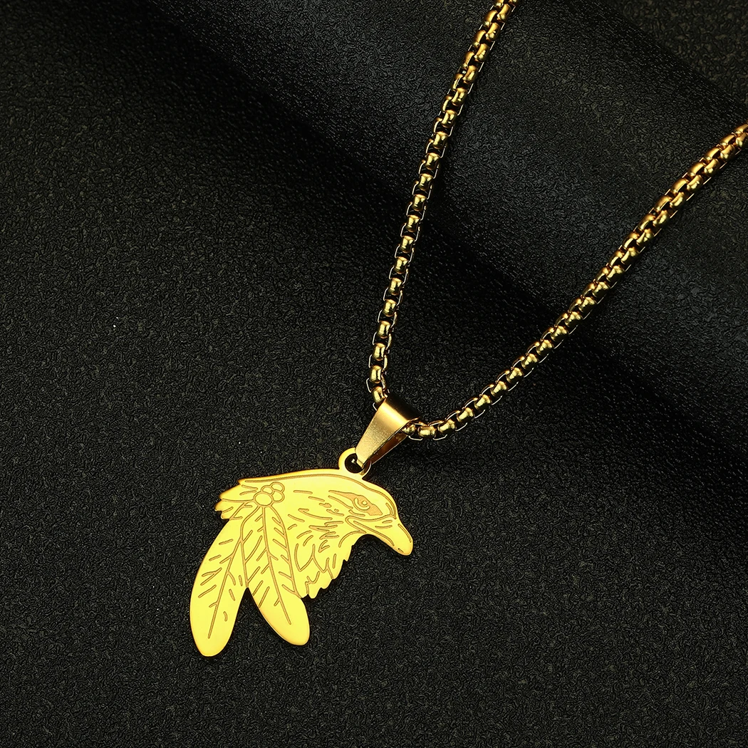 Chandler Eagle Charm Necklace Laser Cut Jewelry Bird Lover Gift Idea Animal Lover Gift Stainless Steel Animal Jewelry