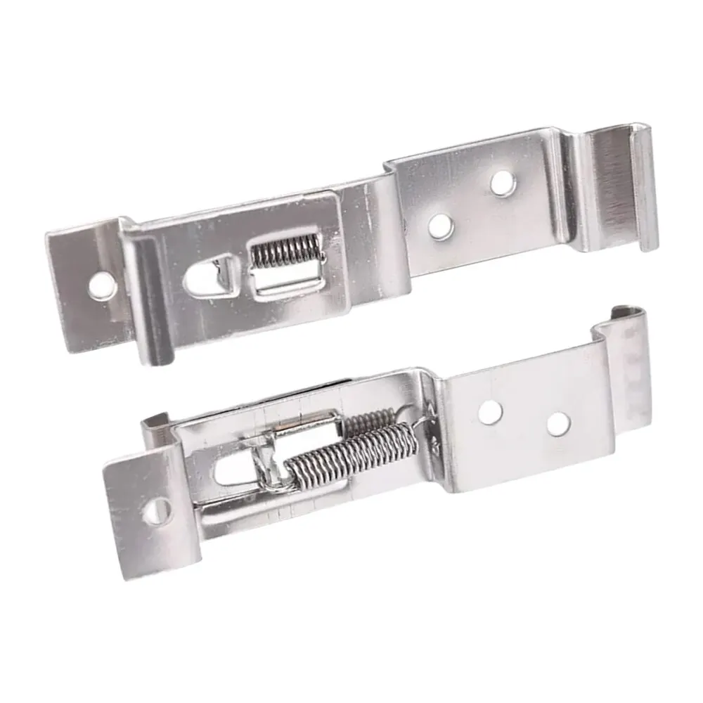 2 PCS Rectangular Car License Plate Spring Loaded Stainless Steel Bracket Cars Frame Holder Clamps Trailer Number Plate Clips image 4