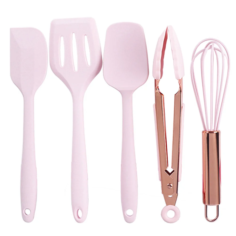 

5 Pcs/Set Children's Baking Tools Spatulas Scraper Whisk Roaster Pan Bread Making Kit Dough Cake Silicone Cooking