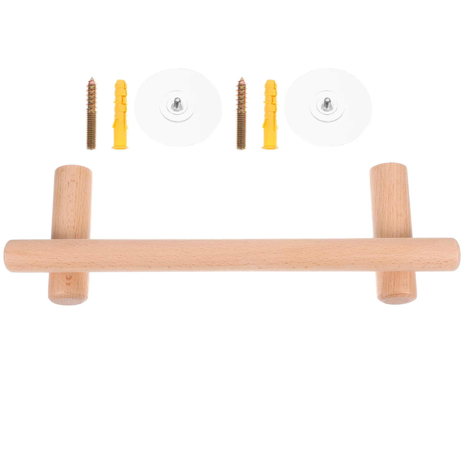 

1pc Wooden Single Towel Bar 30Cm Space Saving Bathroom Accessories Towel Organizer No Punch Hanger For Kitchen Bathroom Use