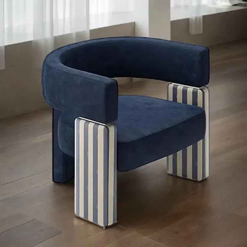 Hot Sell Modern Living Room Furniture Set Velvet Upholstered Armchair Pure Color Fabric High End Single Leisure Chair