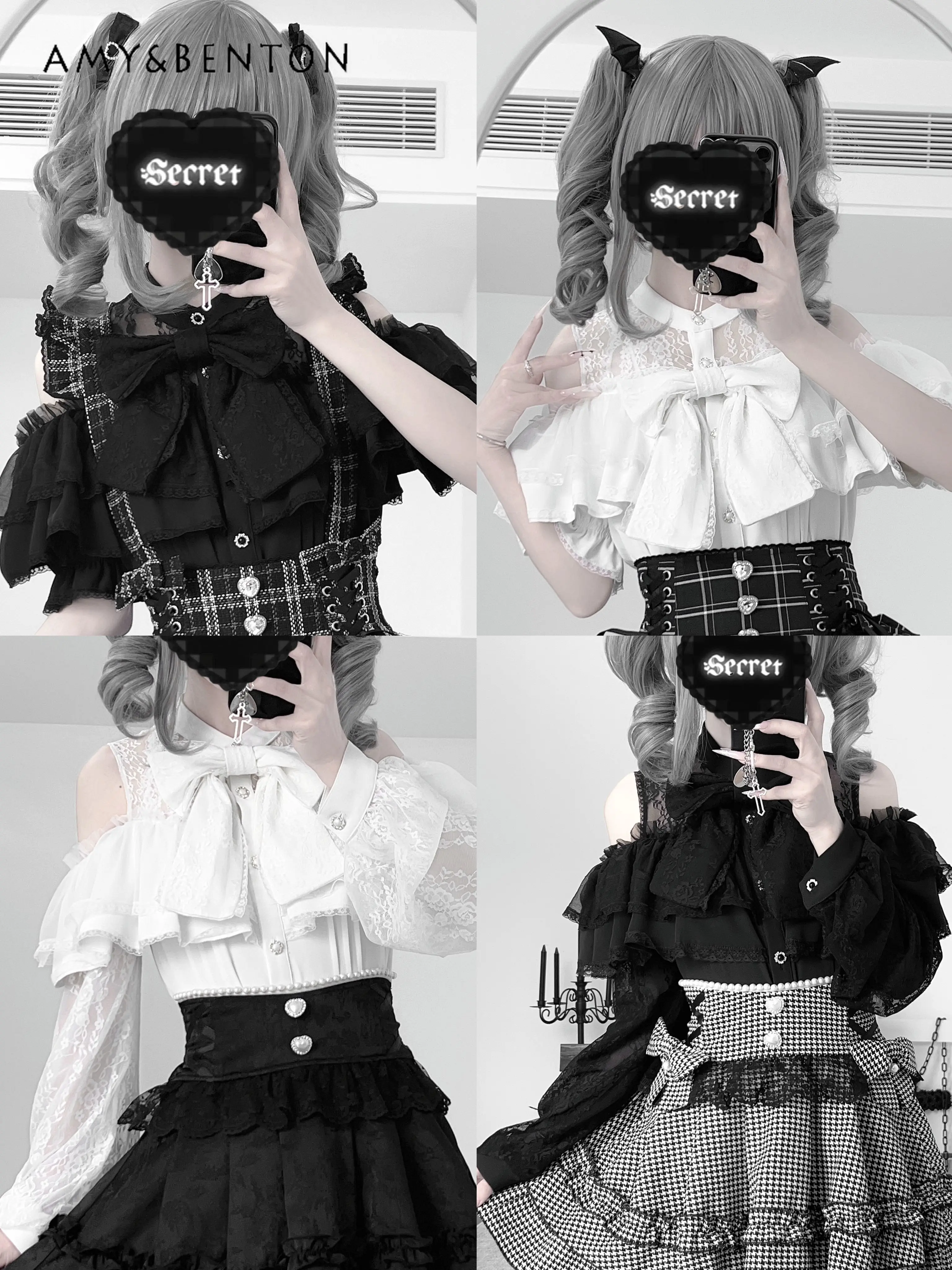

Elegant Temperament Sweet Shirt Japanese Lace Mine Series Mass Production Off Shoulder Short-sleeved Shirt Women Lace Shirts